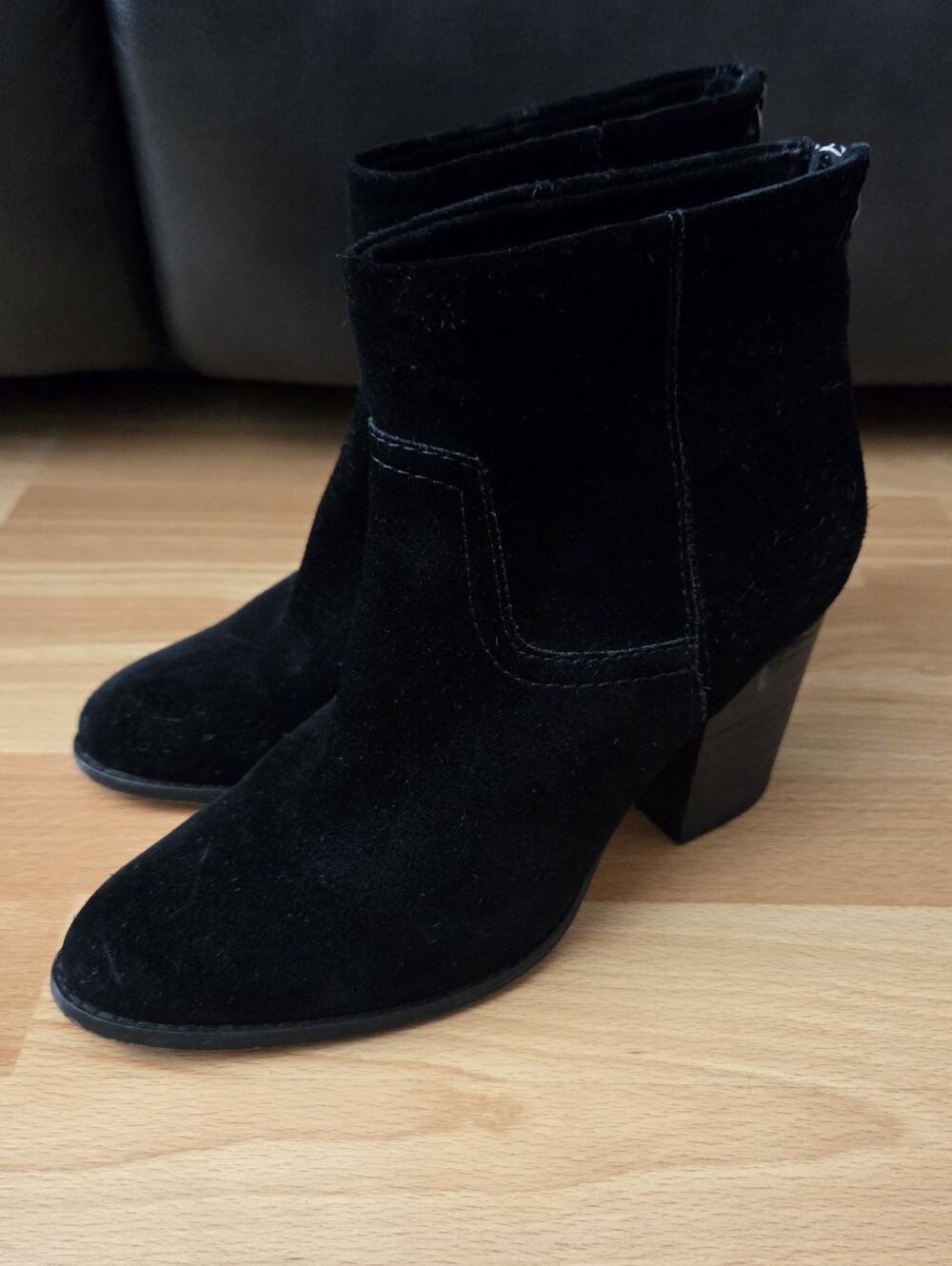 Splendid Black Suede Ankle Boots Fall Contemporary Winter Western Boho Size 7.5